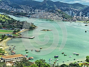 View of the mitante in the Penha Convent, overlooking the small beach of Vila Velha. photo