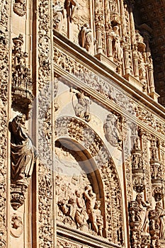 The facade of de San Esteban convent cathedral, Salamanca, Spain photo
