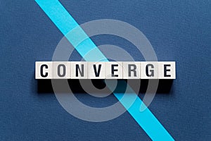 Converge word concept on cubes