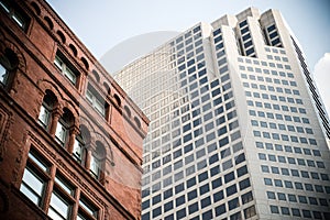 Convergence of old and new buildings in St. Louis, Missouri, USA.