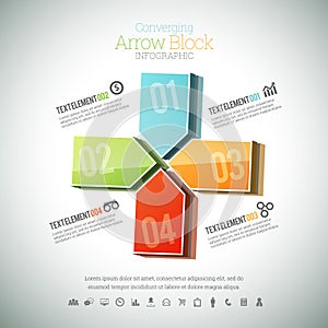 Converging Arrow Block Infographic