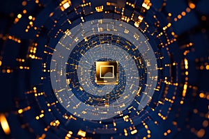 Converging Cube Technology: Blockchain Network, Big Data Storage, Cloud Data, Internet Security, Digital Technology on A