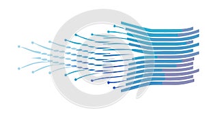 Converging Digital Lines, Abstract Data Stream Concept, vector design Generative AI