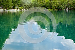 Converging nature shadow borders sky reflection in Croatia