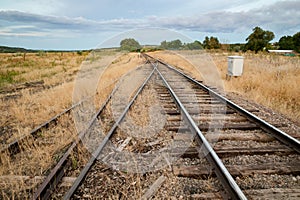 Converging Railroad Road Tracks