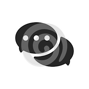 Conversation bubbles icon. Black speech communication for web chats