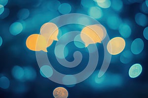 Conversation Bubbles on Vibrant Blue Abstract Backdrop