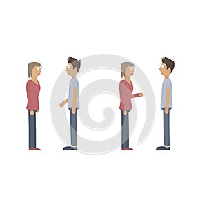 Conversation. Dialogue between two people. Vector illustration