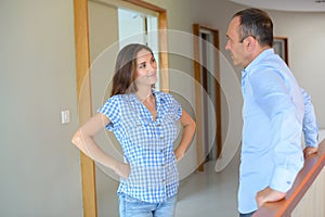 Conversation in the hallway