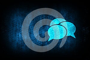 Conversation icon abstract blue background illustration digital texture design concept