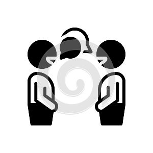 Black solid icon for Conversation, chitchat and gossip photo