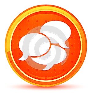 Conversation icon natural orange round button