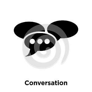 Conversation icon vector isolated on white background, logo concept of Conversation sign on transparent background, black filled
