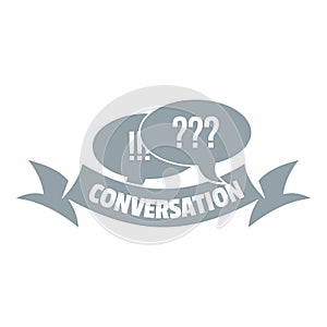 Conversation logo, simple gray style