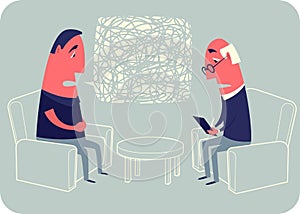 Conversation with a psychoanalyst. photo
