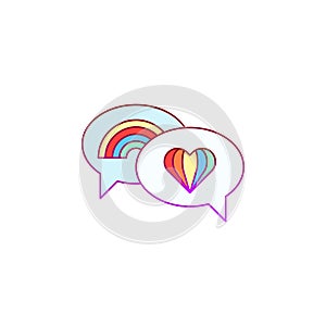 Conversation, rainbow, pride icon. Element of color world pride day icon. Premium quality graphic design icon. Signs and symbols