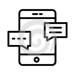 Conversation thin linet vector icon