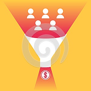 Conversion funnel symbol