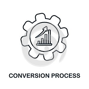 Conversion Process icon. Line element from customer relationship collection. Linear Conversion Process icon sign for web