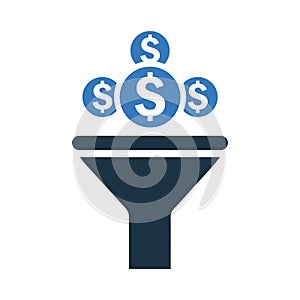 Conversion, rate, filter, filteration icon. Editable vector graphics