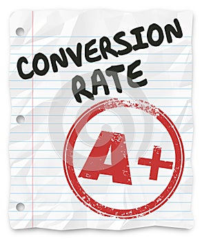 Conversion Rate Grade Lined Paper Successful Sales Percentage