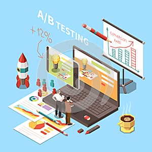 Conversion Rate Isometric Concept