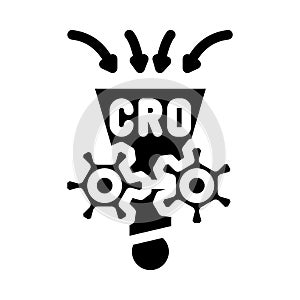 conversion rate optimization cro glyph icon vector illustration