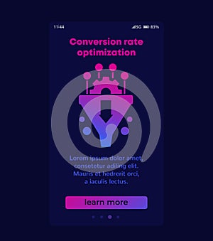 Conversion rate optimization, sales funnel banner