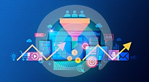 Conversion Rate Optimization and User Experience Optimization - CRO and UXO - Conceptual Illustration