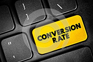 Conversion Rate text button on keyboard, concept background