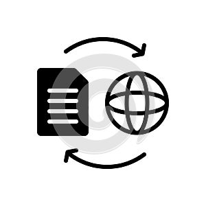 Black solid icon for Convert, proselyte and change photo