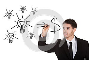 Convert ideas into cash concept