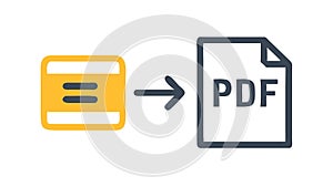 Convert to PDF Document Icon for File Management, vector design Generative AI