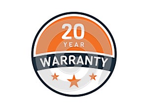 20 year warranty, 20 years warranty badge photo