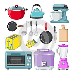 Set of kitchen equipment icon