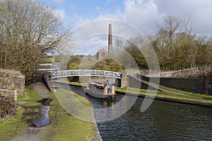 A Converted Barge cruising on the canal