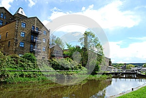 Converted mill at Five Rise locks at Bingley West Yorkshire