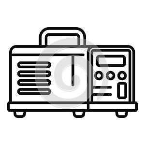 Converter power charge icon outline vector. Heat house