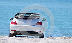 Convertible automobile car at the beach