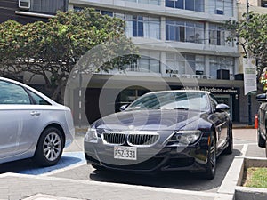 Convertible BMW M6 parked in San Isidro district, Lima