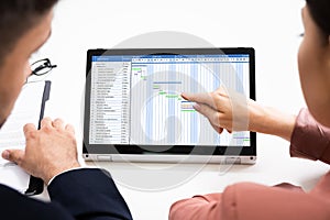 Convertible Laptop With Gantt Software Chart