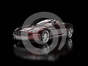 Convertible sports car - Dark Red Pearlescent Paint