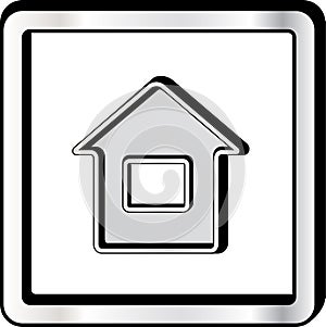 Convex house icon photo