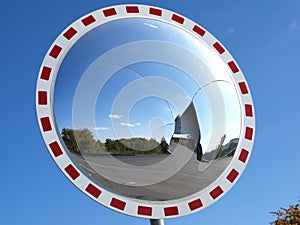 Convex mirror shattered photo