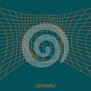 Convexity. Simple abstract grid with camber. Vector