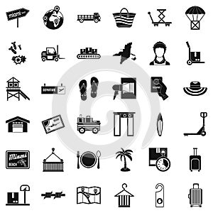 Conveyance icons set, simple style photo