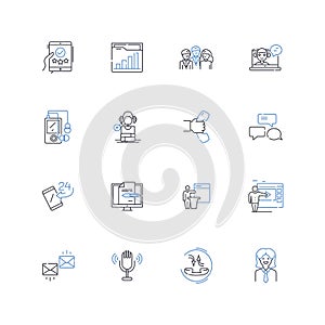 Conveyance line icons collection. Transport, Vehicle, Transfer, Shipment, Transit, Movement, Hauling vector and linear