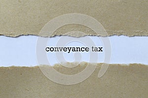 Conveyance tax word on white paper