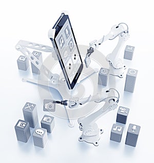 Conveyor Of Assembling A Softwares