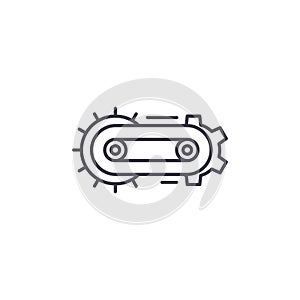 Conveyor automatization linear icon concept. Conveyor automatization line vector sign, symbol, illustration.